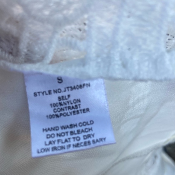 Peach Clothing NWT white front sheer lace top back zipper size Small - Picture 4 of 10